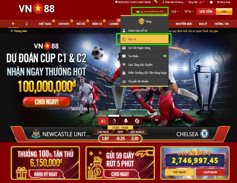 HƯỚNG DẪN CÀI ĐẶT MẬT KHẨU RÚT TIỀN TẠI VN88