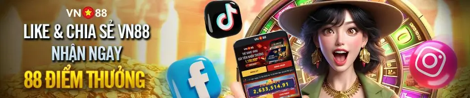 CHIA SẺ FANPAGE VN88 – NHẬN NGAY 88 ĐIỂM THƯỞNG!
