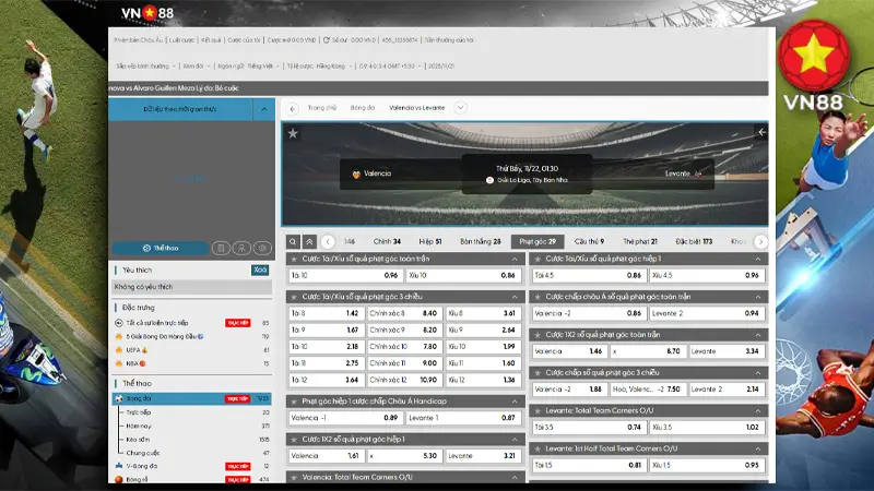 90% các cược thủ đều chọn kèo phạt góc để cược