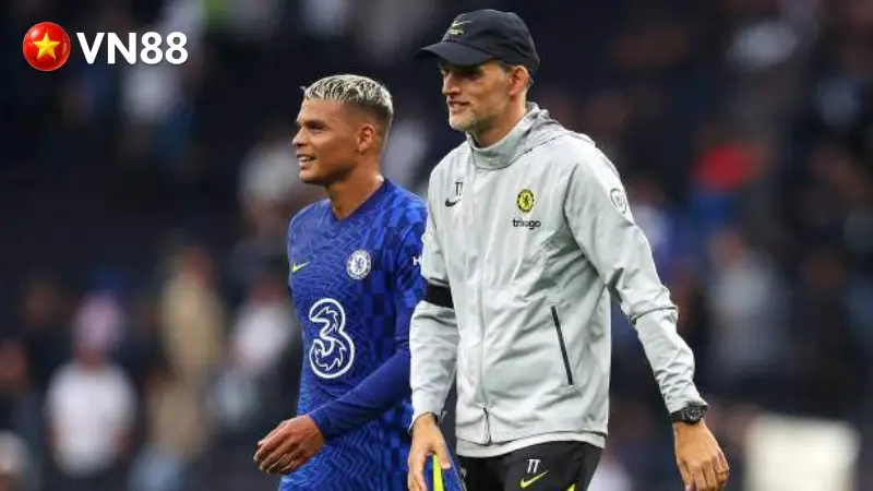 Thiago Silva và Tuchel tại Chelsea