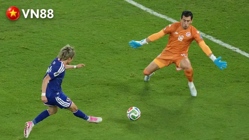 Junya Ito ghi bàn nâng tỷ số lên 3-0 cho Nhật Bản trước Tunisia tại World Cup 2026