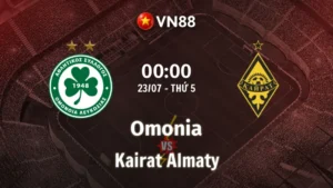 Nhận định bóng đá Omonia vs Kairat Almaty 00h00 ngày 23/7/2026